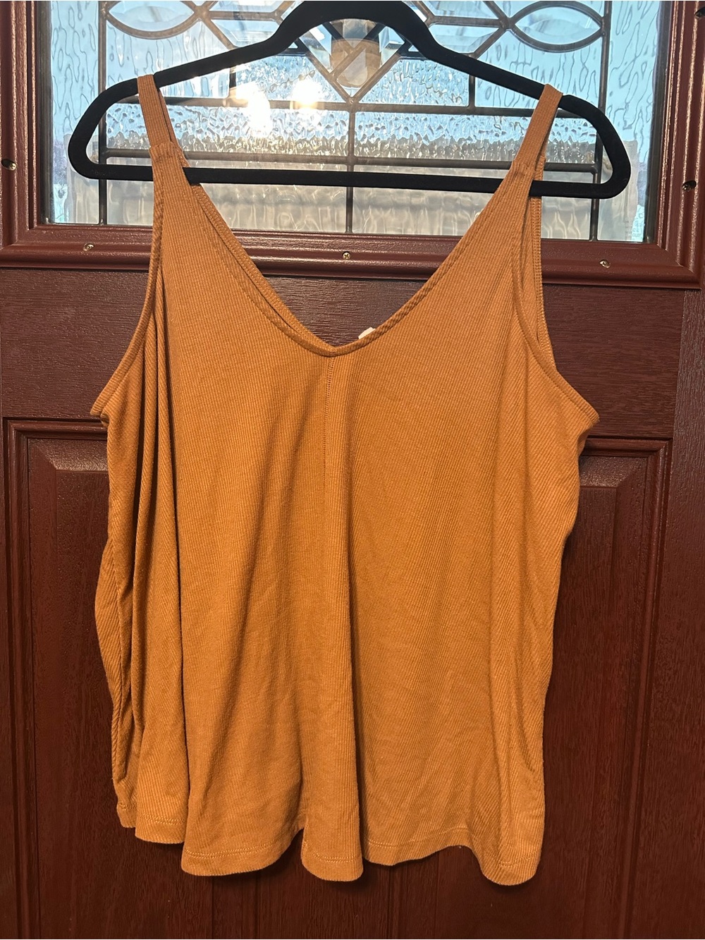 Everyday Ribbed V-Neck Tank Top in Mustard